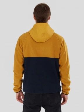 Fundango Carlos Fleece Pullover férfi kapucnis pulóver sárga színben 3