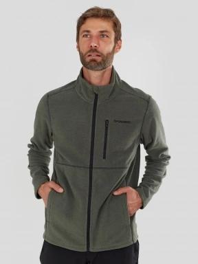 Fundango Jeffrey Fullzip Fleece férfi polár pulóver oliva színben 1