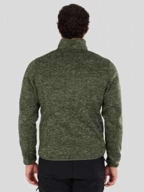 Fundango Cruz Knit Fleece Jacket férfi polár pulóver oliva színben 3