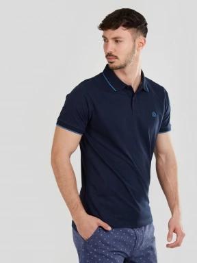 Fundango Incognito Mono Poloshirt férfi galléros póló sötétkék színben 1