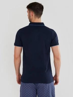 Fundango Incognito Mono Poloshirt férfi galléros póló sötétkék színben 3
