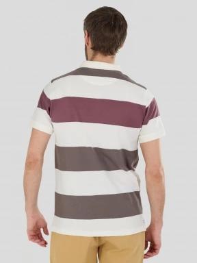 Fundango Incognito Stripe Poloshirt férfi galléros póló barna színben 3