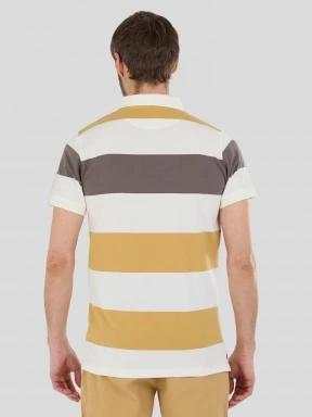 Fundango Incognito Stripe Poloshirt férfi galléros póló sárga színben 3