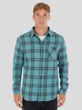 Fundango Harris Shirt férfi hosszú ujjú ing zöld színben 1