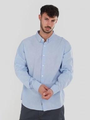 Fundango Ronan Shirt férfi hosszú ujjú ing kék színben 1