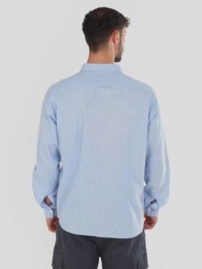 Fundango Ronan Shirt férfi hosszú ujjú ing kék színben 3