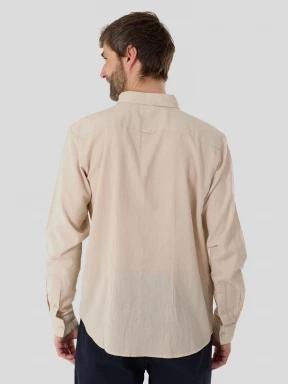 Fundango Ronan Shirt férfi hosszú ujjú ing homok színben 3