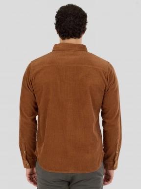 Fundango Oregon Corduroy Shirt férfi hosszú ujjú ing barna színben 3