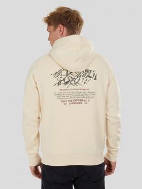 Fundango Talis Hooded Sweatshirt férfi kapucnis pulóver homok színben 3