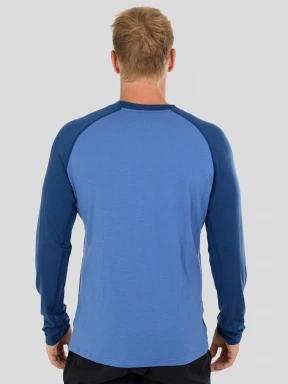 Fundango Rotorua Merino Longsleeve férfi aláöltöző felső kék színben 3