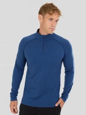 Fundango Temuka Merino Halfzip férfi aláöltöző felső kék színben 1