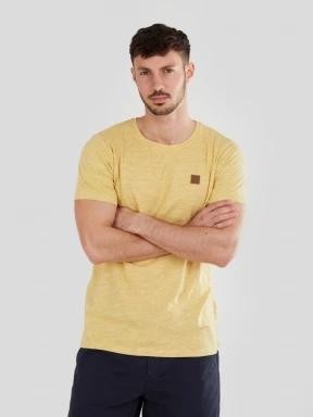 Fundango Jaggy Structured T-Shirt férfi rövid ujjú póló sárga színben 1