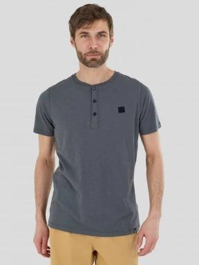 Fundango Phase Henley T-shirt férfi rövid ujjú póló szürke színben 1
