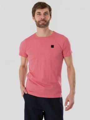 Fundango Jaggy II Structured T-shirt férfi rövid ujjú póló rózsaszín színben 1