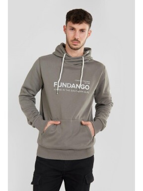 Fundango Hoover Hooded sweatshirt férfi kapucnis pulóver oliva színben 1