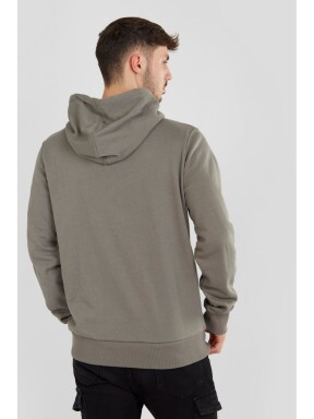 Fundango Hoover Hooded sweatshirt férfi kapucnis pulóver oliva színben 3