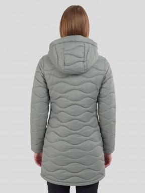 Fundango Nordwave Long Jacket női steppelt átmeneti kabát zöld színben 3