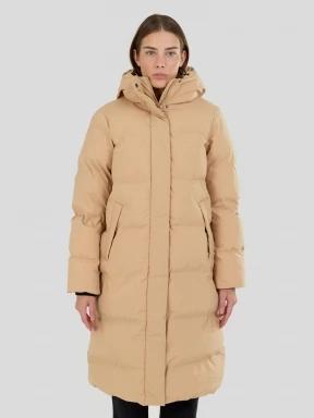 Fundango Cosycoat Long Padded Jacket női steppelt télikabát sárga színben 1