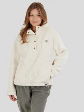 Fundango Juniper Pile Jacket női kapucnis pulóver fehér színben 1