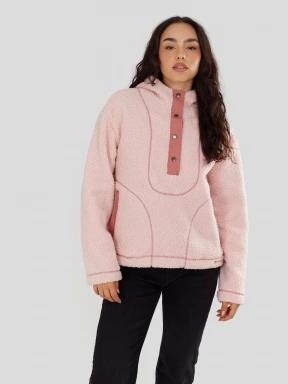 Fundango Juniper Pile Jacket női kapucnis pulóver rózsaszín színben 1