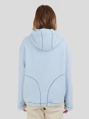Fundango Juniper Pile Jacket női kapucnis pulóver világoskék színben 3