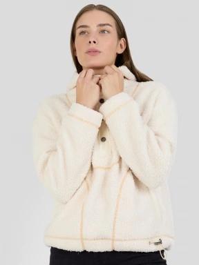 Fundango Juniper Pile Jacket női kapucnis pulóver fehér színben 1