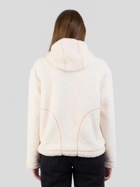 Fundango Juniper Pile Jacket női kapucnis pulóver fehér színben 3