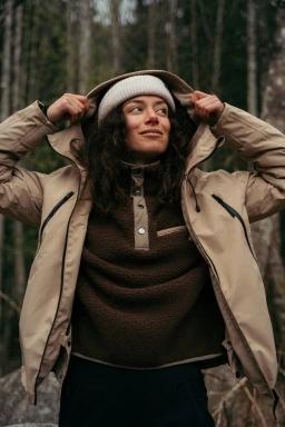 Fundango Pacha Fleece Jacket női polár pulóver barna színben 1