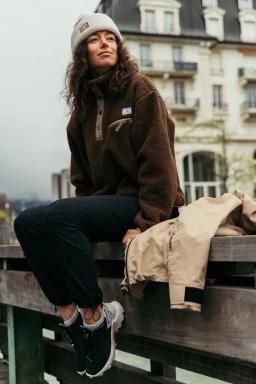 Fundango Pacha Fleece Jacket női polár pulóver barna színben 3