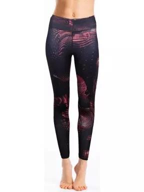 Fundango Leggings Print női sportnadrág fekete színben 1