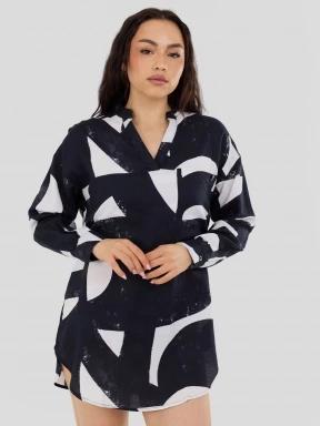 Fundango Athene Cover-up női hosszú ujjú ing fekete színben 1