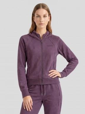 Fundango Coreline Full-Zip Sweater női kapucnis pulóver lila színben 1