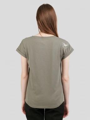 Fundango Lima T-shirt női rövid ujjú póló oliva színben 3