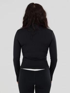 Fundango Flop Zip Up Top női hosszú ujjú sport póló fekete színben 3