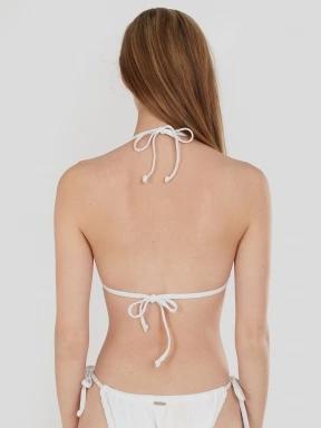 Fundango Innisfil Triangle Jacquard Top női bikini felső fehér színben 3