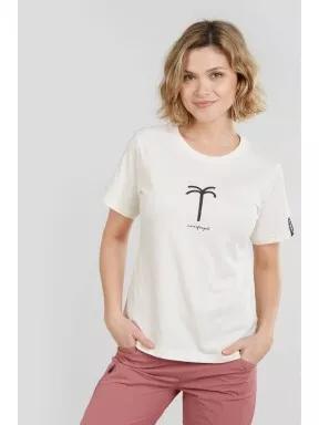Fundango Bolton T-shirt női rövid ujjú póló homok színben 1