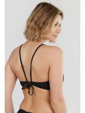 Fundango Hogg High Neck Top női bikini felső fekete színben 3