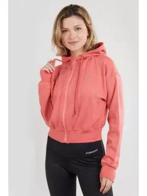 Fundango Draug Crop Hoodie női kapucnis pulóver magenta színben 1