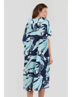 Fundango Amarante Surf Poncho női fürdőköpeny kék színben 3