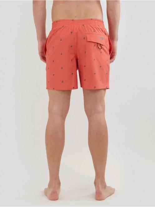 Fundango Bono Print Boardshort férfi fürdőnadrág piros színben 3