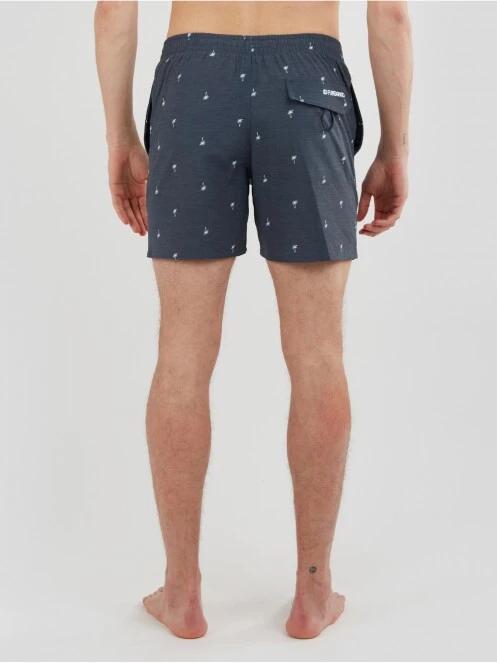 Fundango Bono Print Boardshort férfi fürdőnadrág sötétkék színben 3