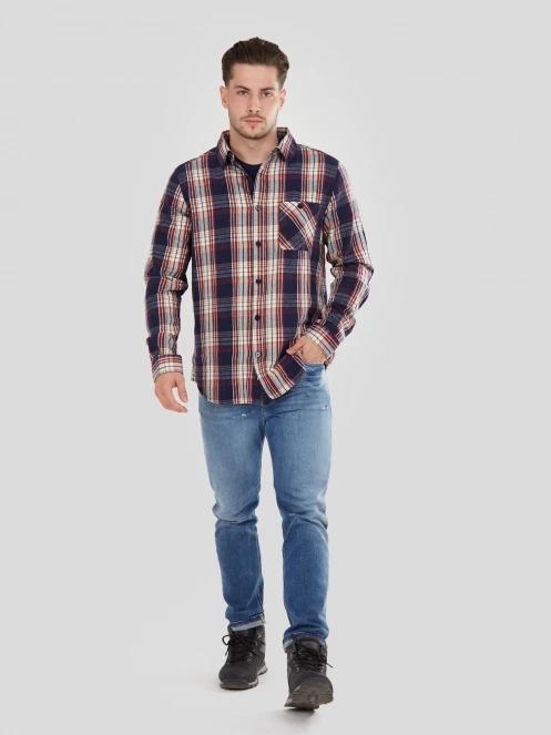 Fundango Harris Shirt férfi hosszú ujjú ing sötétkék színben 4
