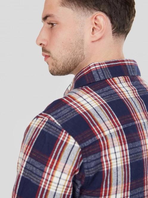 Fundango Harris Shirt férfi hosszú ujjú ing sötétkék színben 8