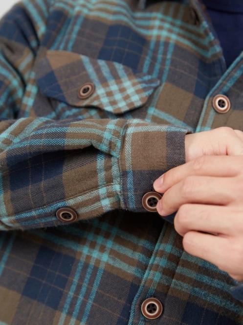 Fundango Roddy Lined Shirt férfi ingkabát kék színben 8