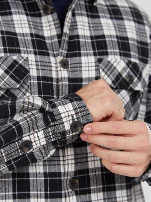 Fundango Roddy Lined Shirt férfi ingkabát fekete színben 8