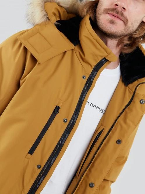 Fundango Spirit Parka Jacket férfi télikabát sárga színben 8