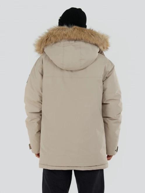 Fundango Spirit Parka Jacket férfi télikabát homok színben 3