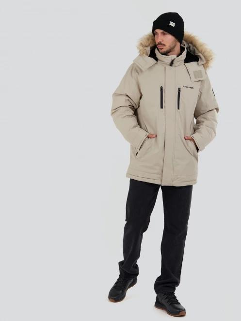 Fundango Spirit Parka Jacket férfi télikabát homok színben 4
