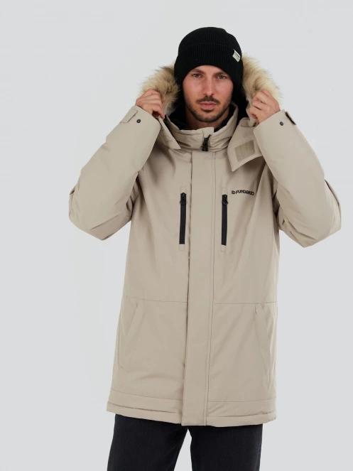Fundango Spirit Parka Jacket férfi télikabát homok színben 5