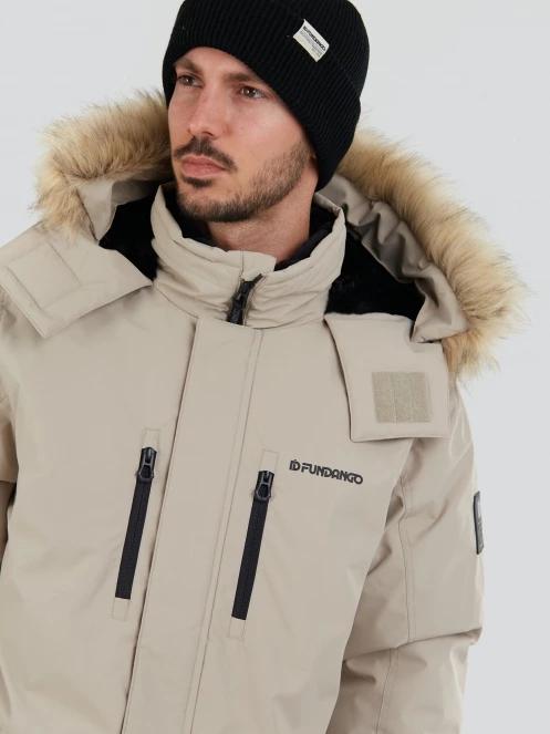 Fundango Spirit Parka Jacket férfi télikabát homok színben 6